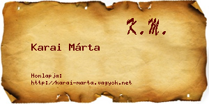 Karai Márta névjegykártya