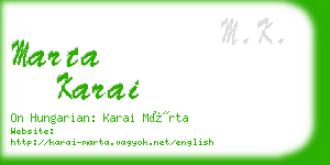 marta karai business card